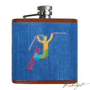 Ski Tricks Needlepoint Flask