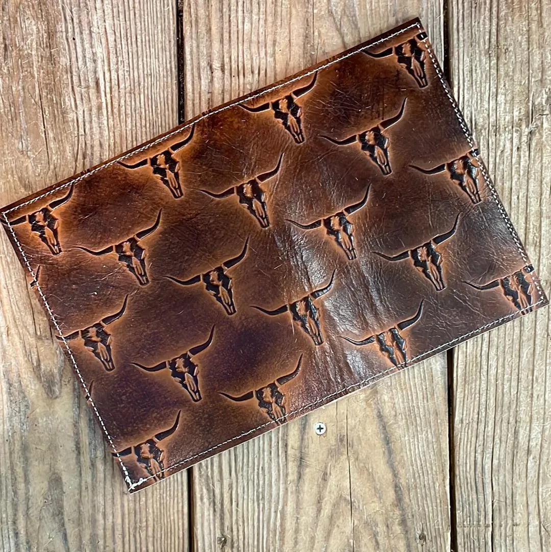 Small Notepad Cover - No Hide w/ Sepia Skulls