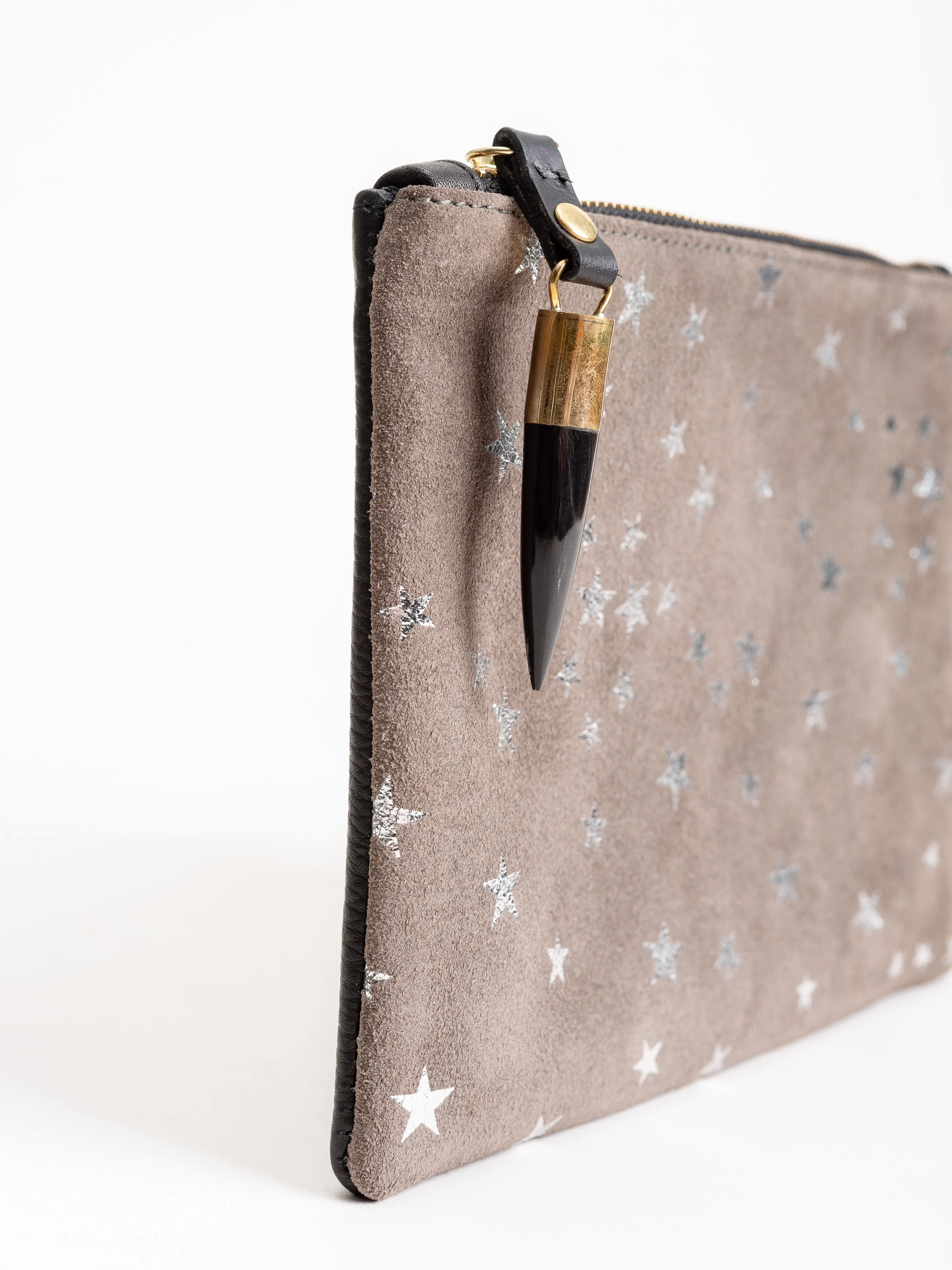 small pouch - taupe star