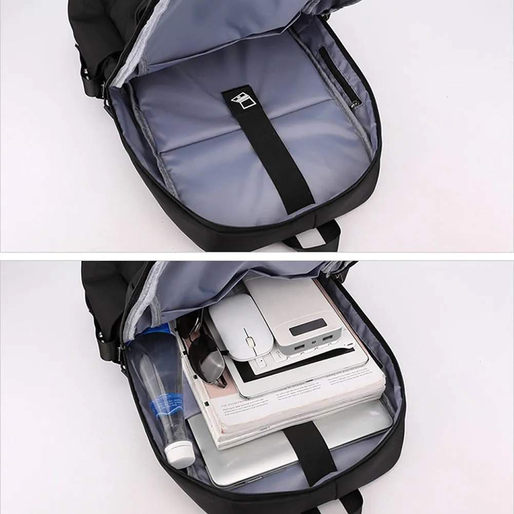 Soft 15 inches Laptop Carrying Backpack, USB Power Plug, Black/Blue/Gray