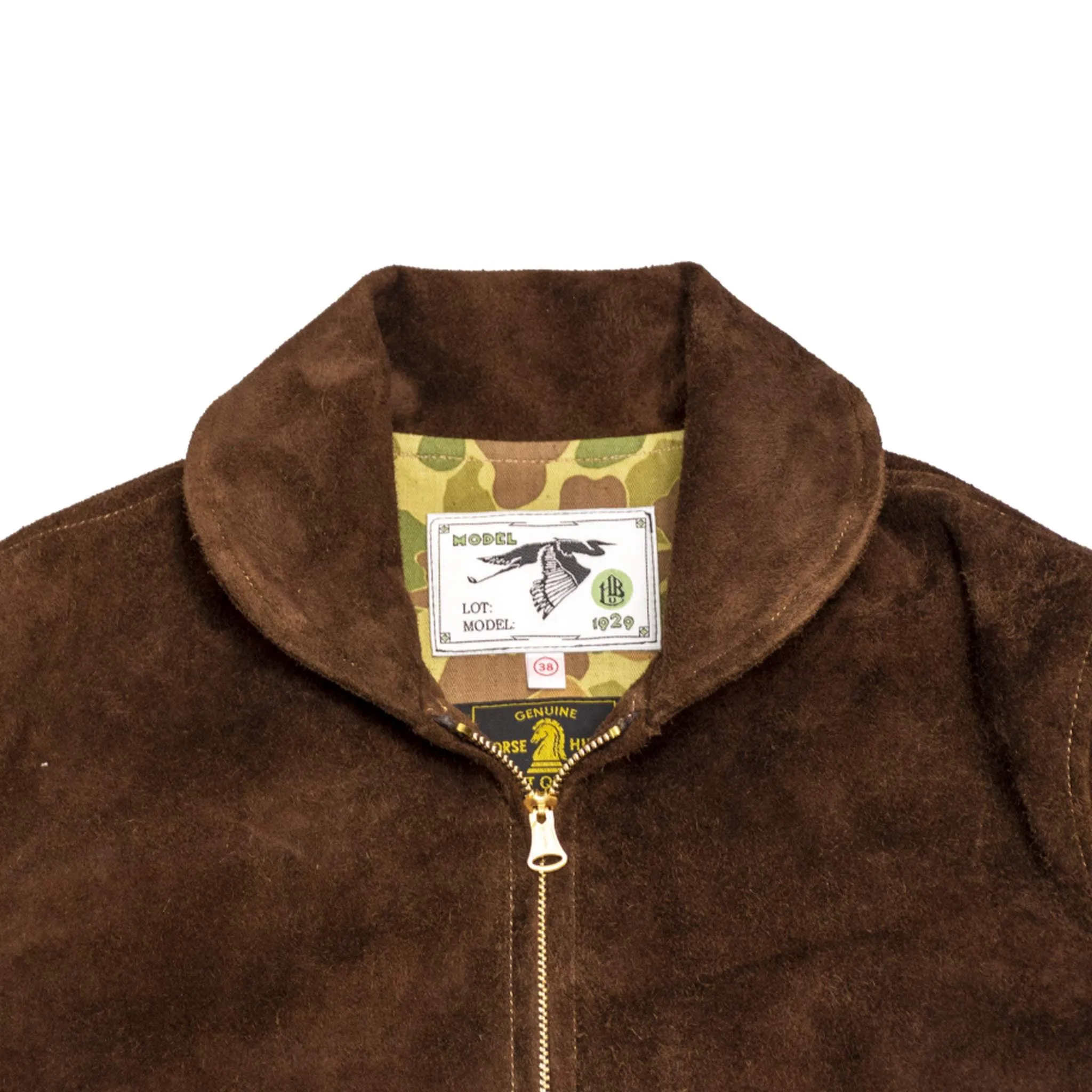 The Heron Zip - Dark Brown Shinki Horsehide Suede
