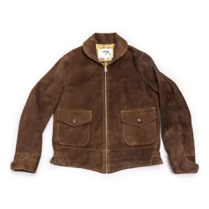 The Heron Zip - Dark Brown Shinki Horsehide Suede
