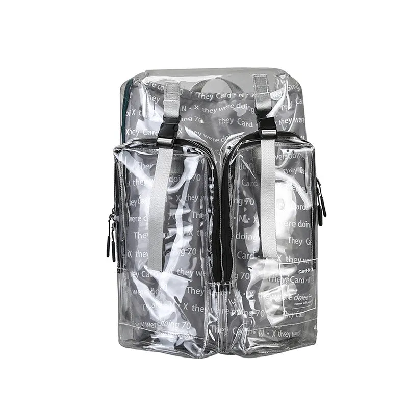 Transparent Colorful Motorcycle Letter Hong Kong Style Big Schoolbag Backpack