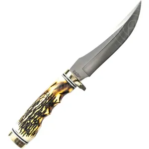 Uncle Henry Golden Spike Fixed Blade Knife With Leather Sheath 153UH