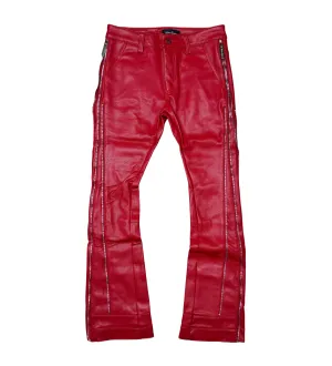 Vegan leather jeans w/ multi zippers