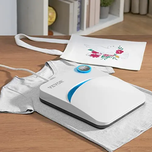 VEVOR Heat Press Machine,10x12inches Portable Shirt Printing Multifunctional Sublimation Transfer Heat Press Machine Teflon Coated, Easy Iron-on