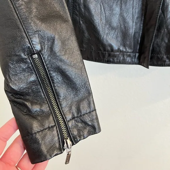 Victoria’s Secret Rezrekshn By Esther Chen Leather Moto Jacket Black Small