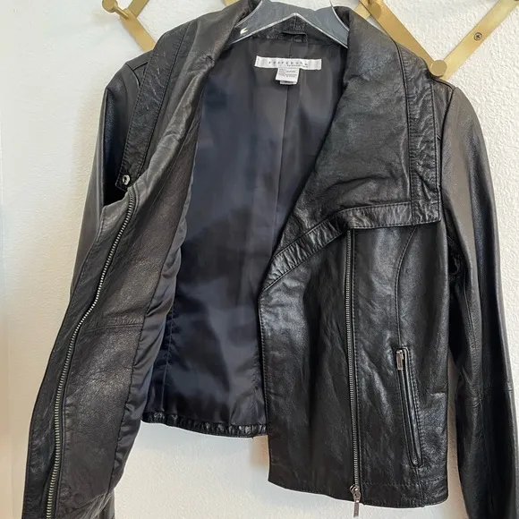 Victoria’s Secret Rezrekshn By Esther Chen Leather Moto Jacket Black Small