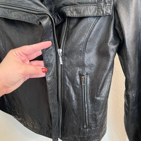 Victoria’s Secret Rezrekshn By Esther Chen Leather Moto Jacket Black Small