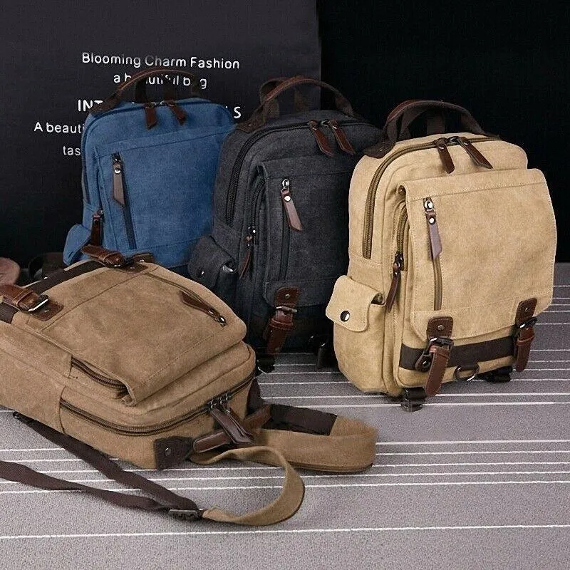 Vintage Canvas Messenger Sling Bag