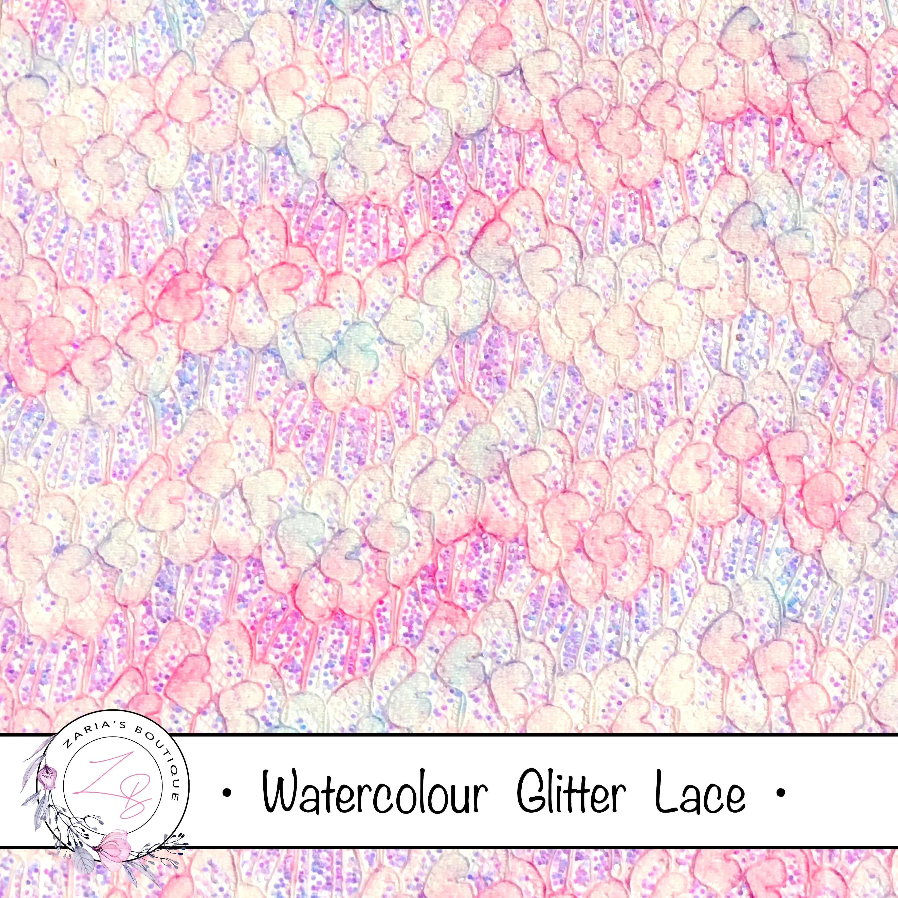 Watercolour Glitter Lace ~   7 Colours ~ SIngle Sheets or Multi-Pack