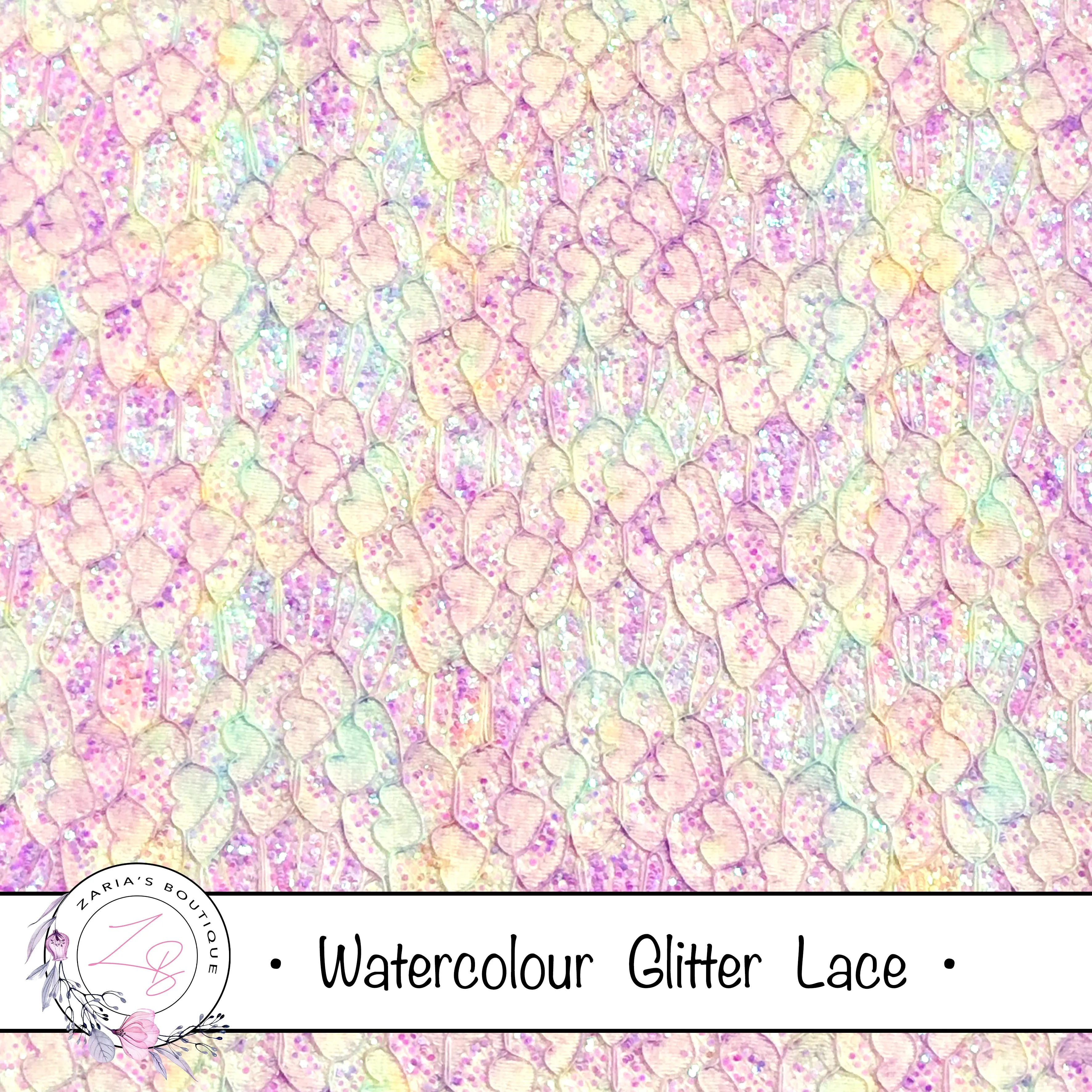 Watercolour Glitter Lace ~   7 Colours ~ SIngle Sheets or Multi-Pack