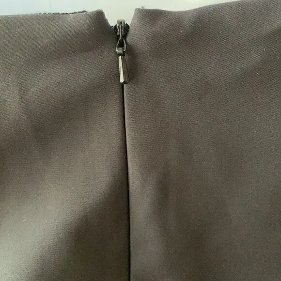 W BY WORTH BLACK PENCIL SKIRT W/ TWO FRONT ZIPPERS