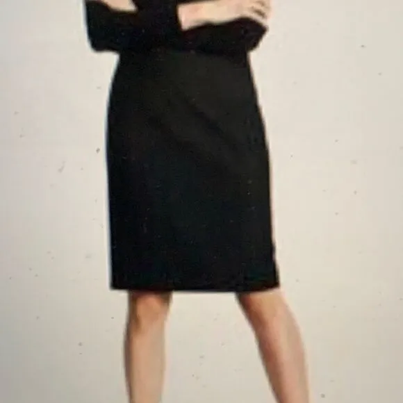 W BY WORTH BLACK PENCIL SKIRT W/ TWO FRONT ZIPPERS