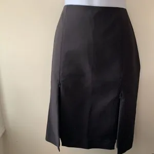 W BY WORTH BLACK PENCIL SKIRT W/ TWO FRONT ZIPPERS