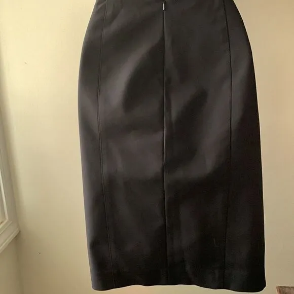 W BY WORTH BLACK PENCIL SKIRT W/ TWO FRONT ZIPPERS