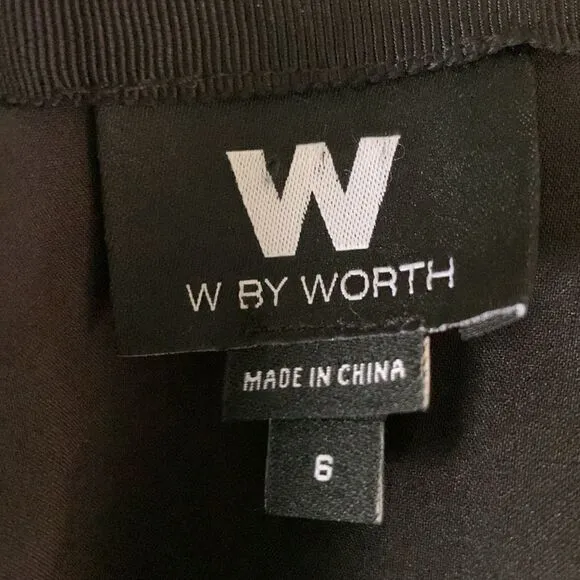 W BY WORTH BLACK PENCIL SKIRT W/ TWO FRONT ZIPPERS