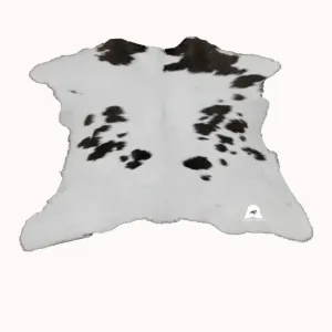 White & Brown  Calfskin Rug Size 3ft x 3ft - Premium Quality Cowhide Rug
