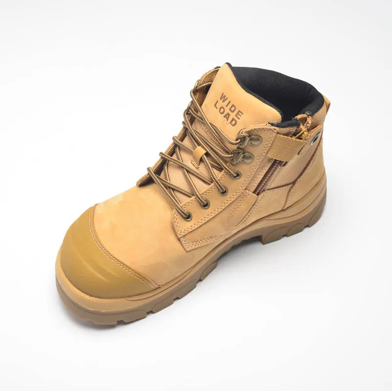 Wide Load 690WZ Wheat 6 Inch Zip Side Safety Boot