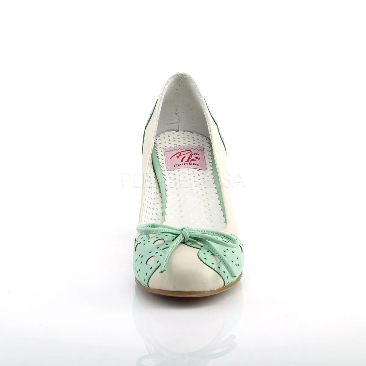WIGGLE-17  Cream-Mint Faux Leather