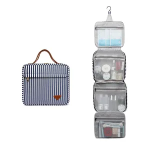 Women's Trendy Striped Cosmetics Storage Portable Cosmetic Bags