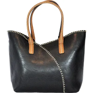 Women's Wear NE Wear 2 Piece Set Purse Black Faux Leather
