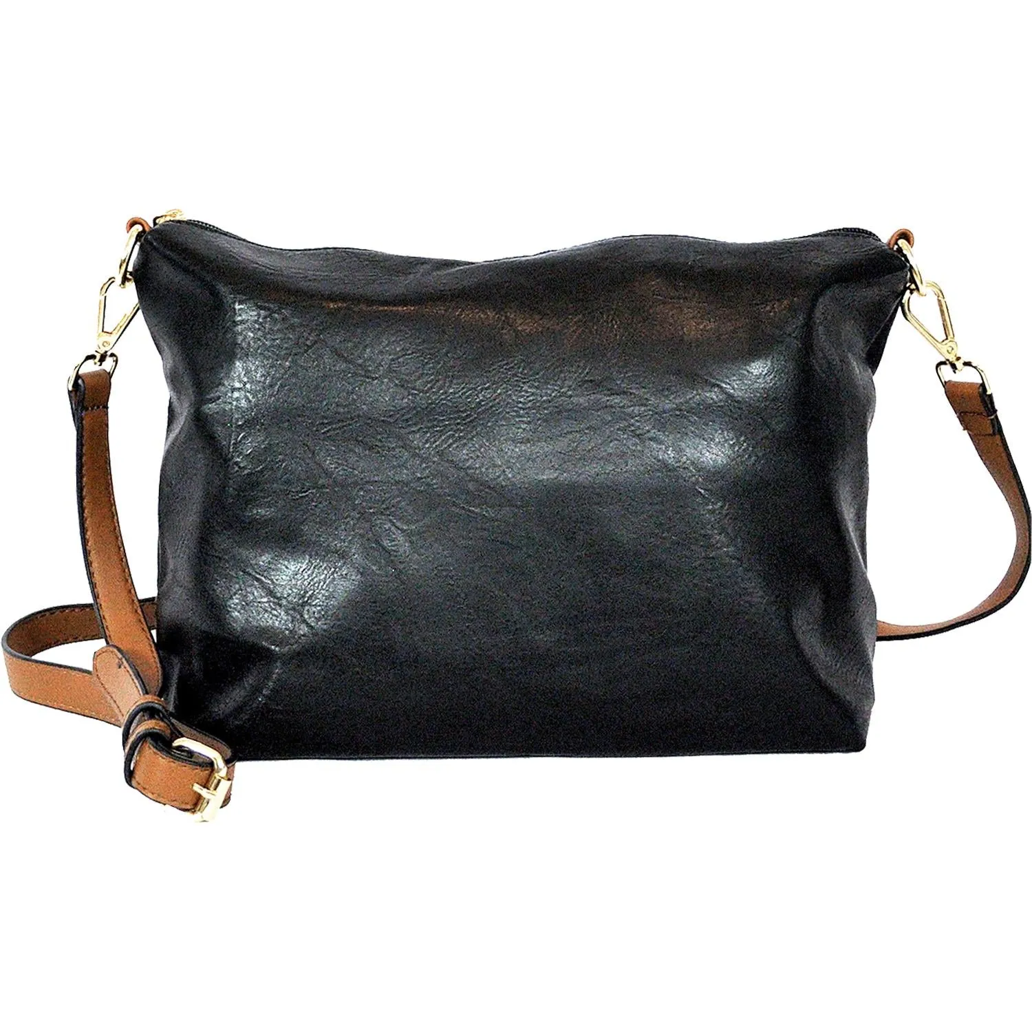 Women's Wear NE Wear 2 Piece Set Purse Black Faux Leather