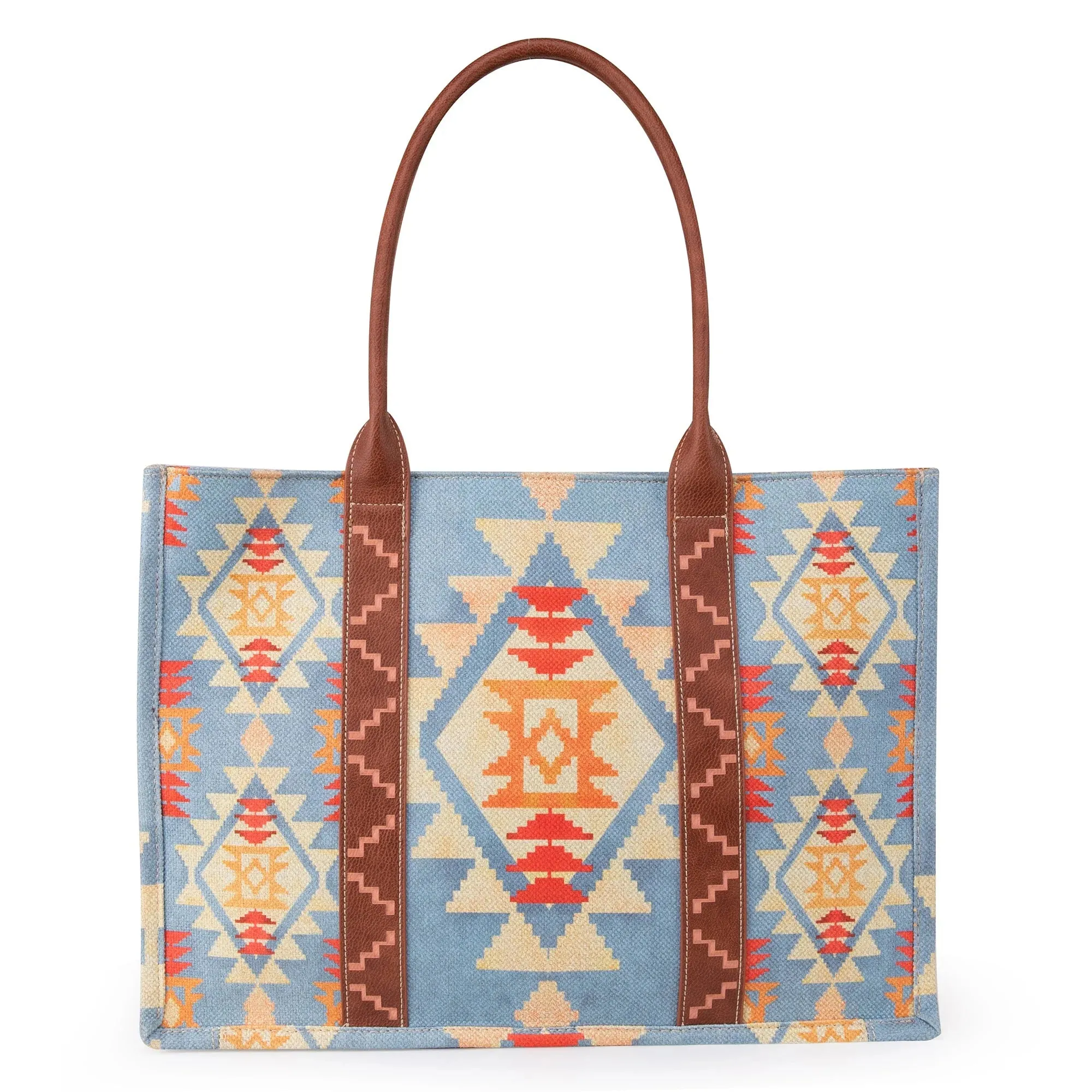 Wrangler SW Print Large Canvas Tote - Blue