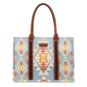 Wrangler SW Print Large Canvas Tote - Blue