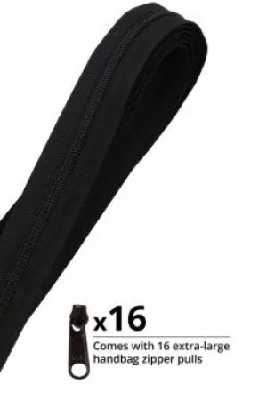 Zippers by the Yard Black